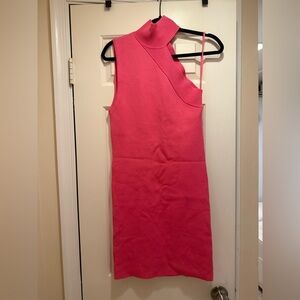 NWT Alice + Olivia Vibrant Pink One-Shoulder Dress
